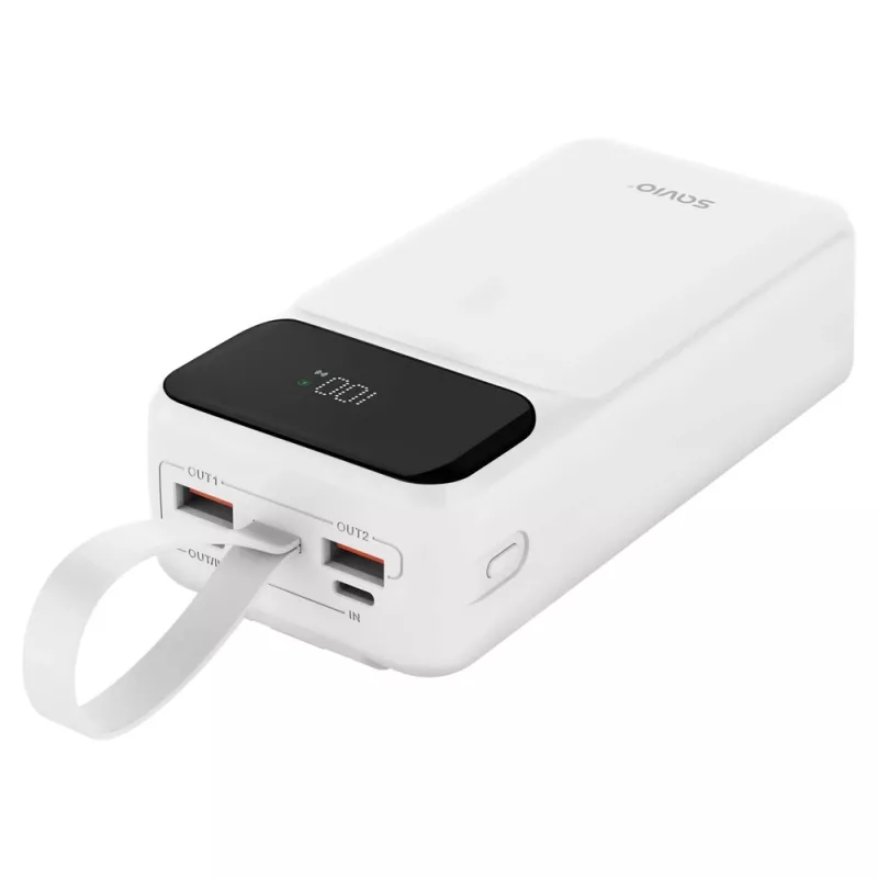 SAVIO BA-10 varavirtalähde 30000 mAh (111 Wh), Li-ion, 2x USB-C, 2x USB-A, Quick Charge, Power Delivery