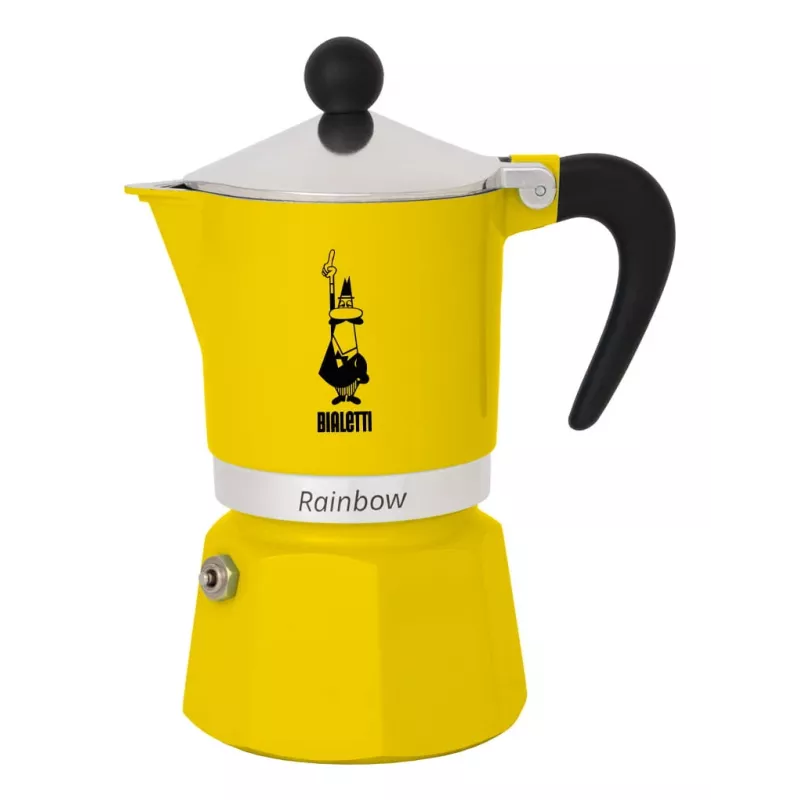 Mokkapannu Bialetti Rainbow musta keltainen