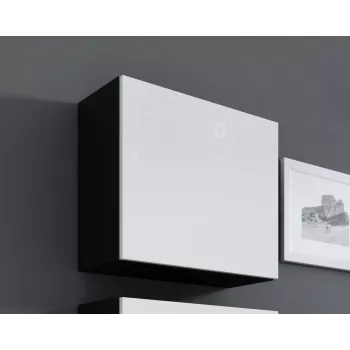 Cama Square kaappi VIGO 50/50/30 musta/valkoinen kiiltävä