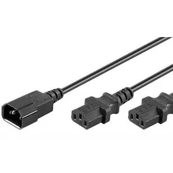 Microconnect PE061318 virtakaapeli musta 1,8 m C14-liitin 2 x C13-liitin