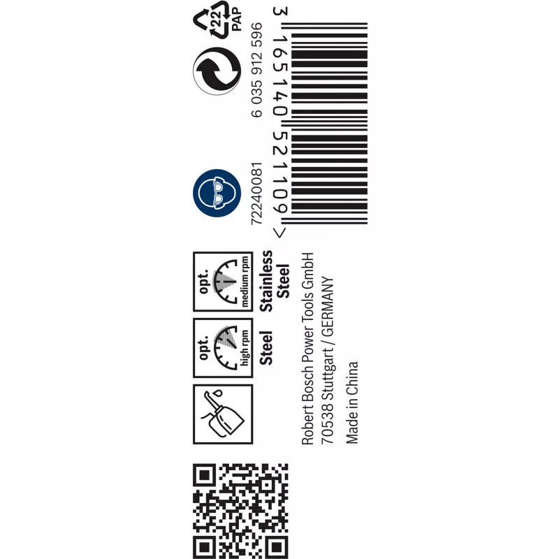 Bosch 2 608 585 875 PRO Stainless Steel HSS-Co kierreporanterät, Ø 2,5 mm, työpituus 30 mm, sylinterivarsi, 10 kpl