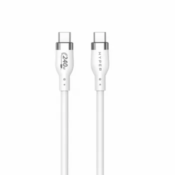 HYPER HyperJuice 240W silikoni USB-C - USB-C-kaapeli (0,9 m/1 m) - valkoinen