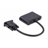 Videokaapeli-adapteri GEMBIRD A-VGA-HDMI-02 0,15 m — HDMI + VGA (D-Sub) naaras VGA (D-Sub) uros, musta