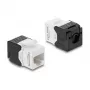Delock 90802 Keystone-moduuli RJ45 - LSA Cat.6 UTP, työkaluton, musta/valkoinen