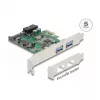 DeLOCK PCI Express x1 -kortti 2 x USB 3.2 Gen 1 Type-A + 1 x sisäinen 19-pin-header
