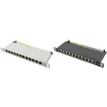 LogiLink - patch-paneeli - rack-asennettava - RJ-45 X 12 - vaaleanharmaa, RAL 7035 - 0,5U - 25,4 cm (10)