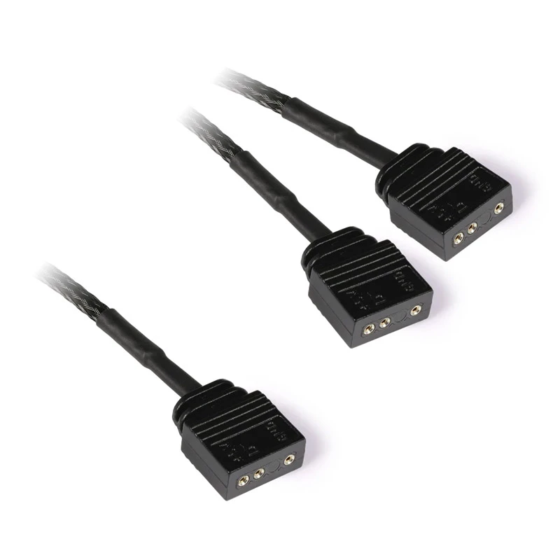 Y-kaapeliliitin aRGB 3-pin 2x 3-pin, 60cm musta, sis. liittimet