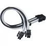 SilverStone PP07E - virtalähteen jatkokaapeli - 8-pin EPS12V (4+4) (M) - 8-pin EPS12V (W) - 30 cm - musta, valkoinen (SST-PP07E-EP