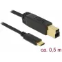 USB-kaapeli DeLOCK 83674 USB 3.2 Gen 2 0,5 m USB C USB B musta