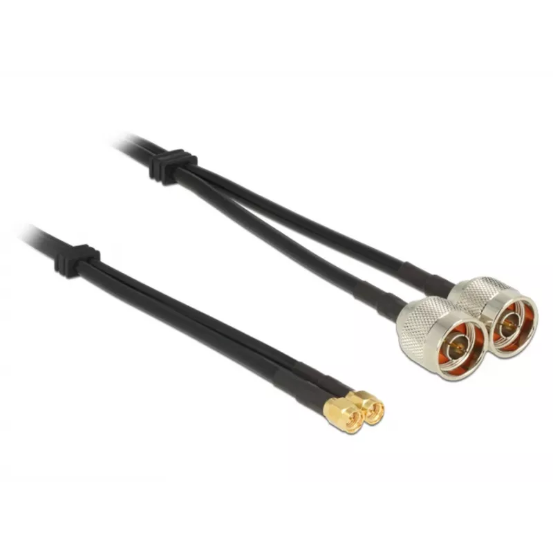 Koaksiaalikaapeli DeLOCK 89467 RG-58 5 m 2x N-uros 2x SMA-uros musta