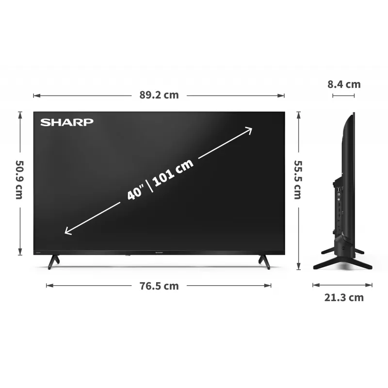 Sharp 40HF2265E 40 tuuman älytelevisio Google TV, energiatehokkuusluokka E