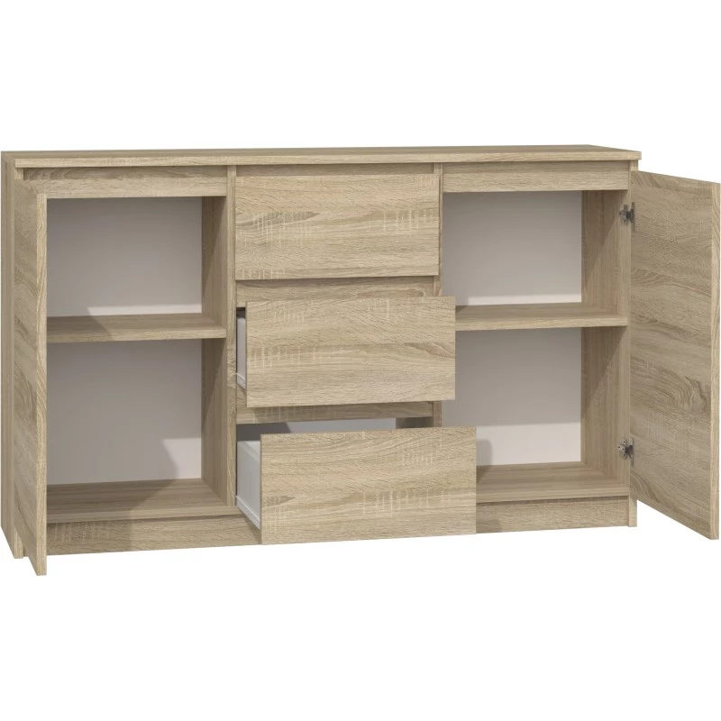 Topeshop KOMODA 2D3S DĄB SONOMA -lipasto