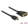 Videokaapeli-adapteri DeLOCK 85655 3m HDMI Type-A DVI musta