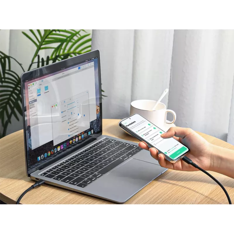 AUKEY CB-SCC241 USB-C Power Delivery PD 240W 5A 20V 1m nylon musta - D