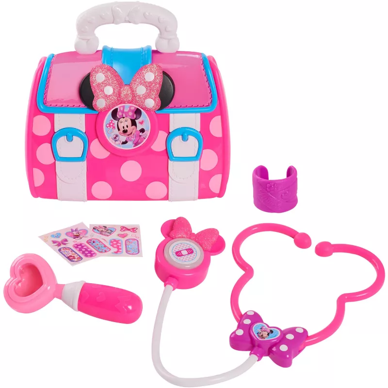 Disney Junior Minni Hiiri Bow-Care lääkärinlaukkusarja, lasten kotileikkilelu