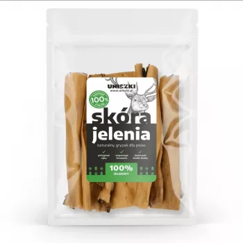 Koiranherkku UNISZKI hirvennahka pureskelutuote 100 g — luonnollinen pureskeluherkku koirille