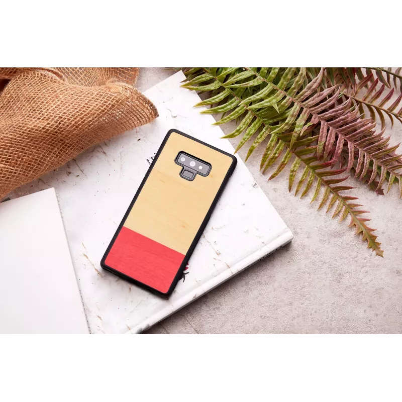 Älypuhelinkotelo man and wood Galaxy Note 9 – musta, design lohkoraidoin