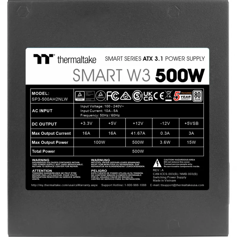 Virtalähde Thermaltake Smart W3 500 W