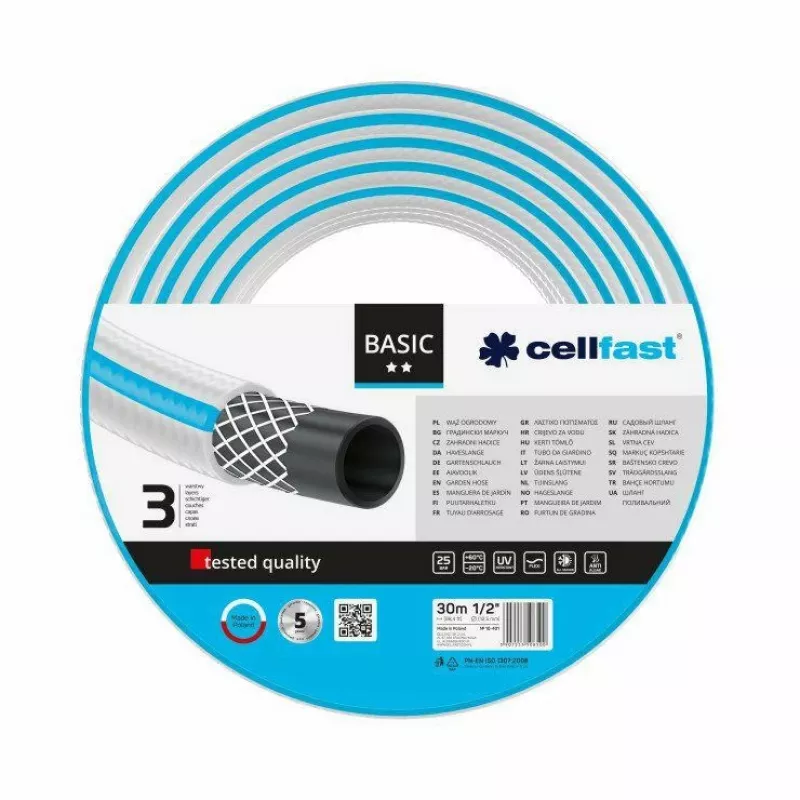 Puutarhaletku Cellfast Basic 50 m, 1/2 tuuman halkaisija, malli 10-422