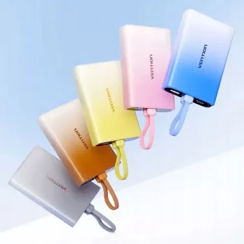 Kannettava laturi Vention 10000 mAh USB-C, Lightning ja USB-A, 22,5 W lähtö, kupari
