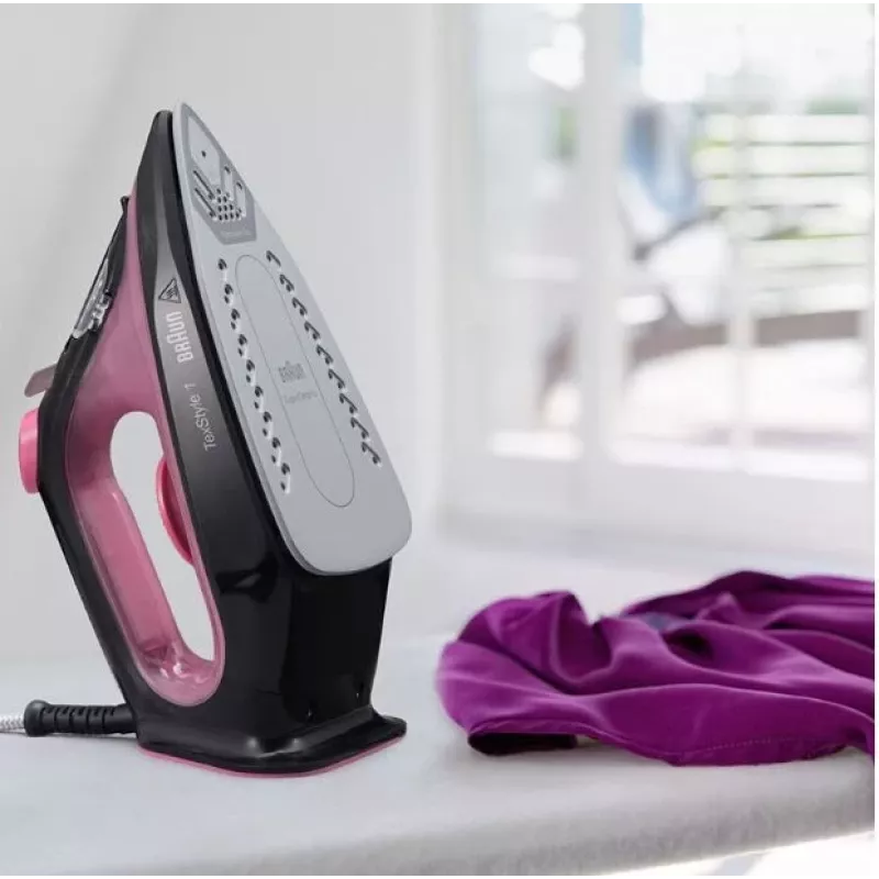 Braun TexStyle 1 kuiva- ja höyrysilitysrauta keraaminen pohja 2000 W musta, violetti