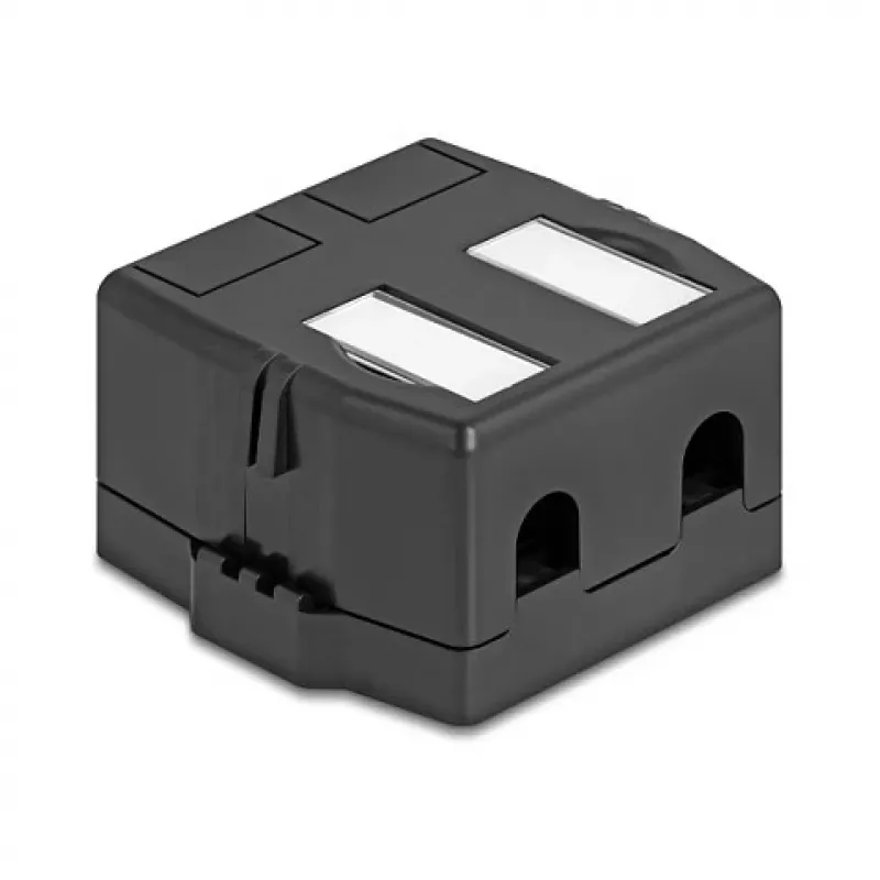 Delock 85842 Keystone-tyhjä kotelo, 2-porttinen, magneettijalustalla, musta