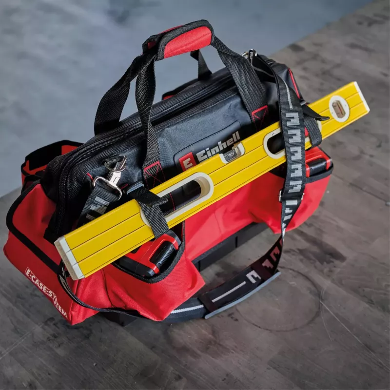 Einhell 4540036 E-Case Bag järjestelmätyökalulaukku, polyesteri, 30 kg kuormitus, musta/punainen
