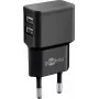 Wentronic goobay dual-USB-laturi - virtalähde - 12 wattia - 2,4 A - 2 lähtöliitäntää (USB) - musta (44951)