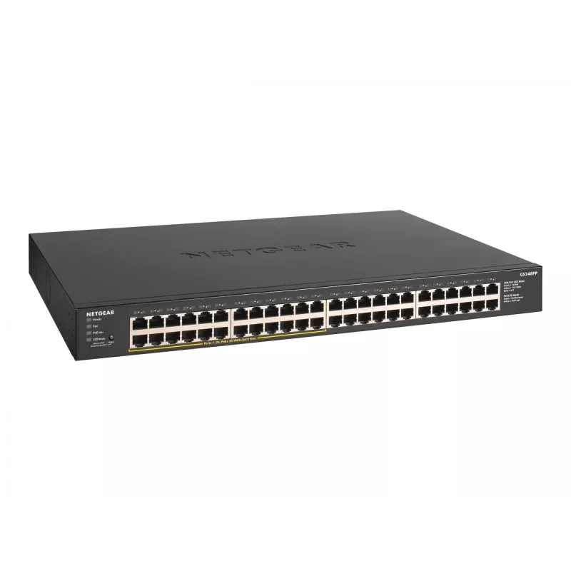 NETGEAR GS348PP hallitsematon Gigabit Ethernet (10/100/1000) Power over Ethernet (PoE) musta