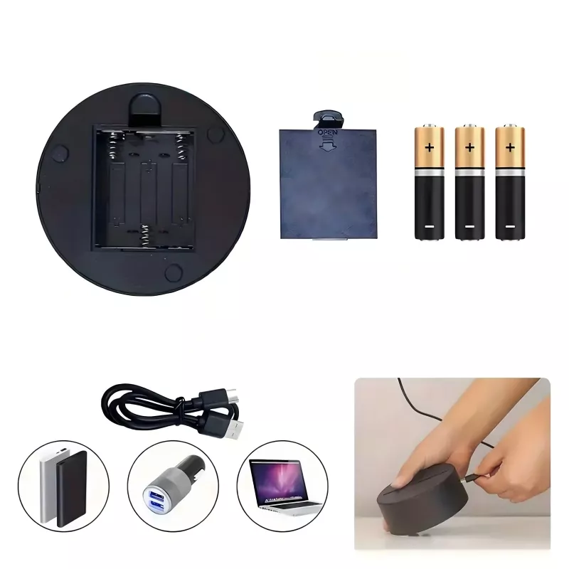 Yövalo Extralink HOME 3D sydän optinen harha yöpöytävalo USB