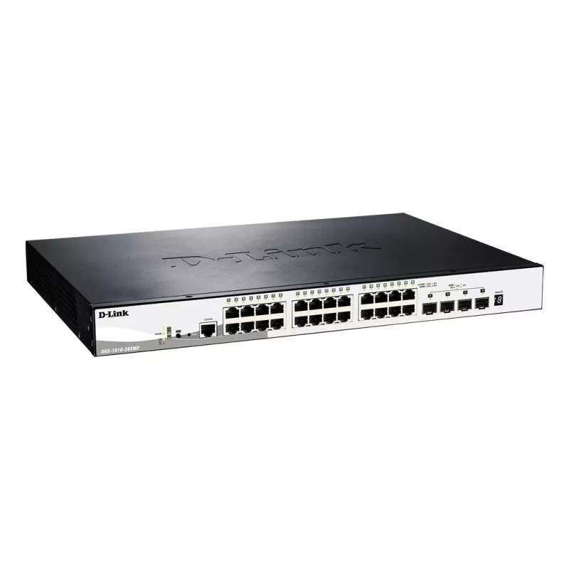 D-Link DGS-1510-28XMP Managed L2/L3 Gigabit Ethernet (10/100/1000) Power over Ethernet (PoE) musta, harmaa