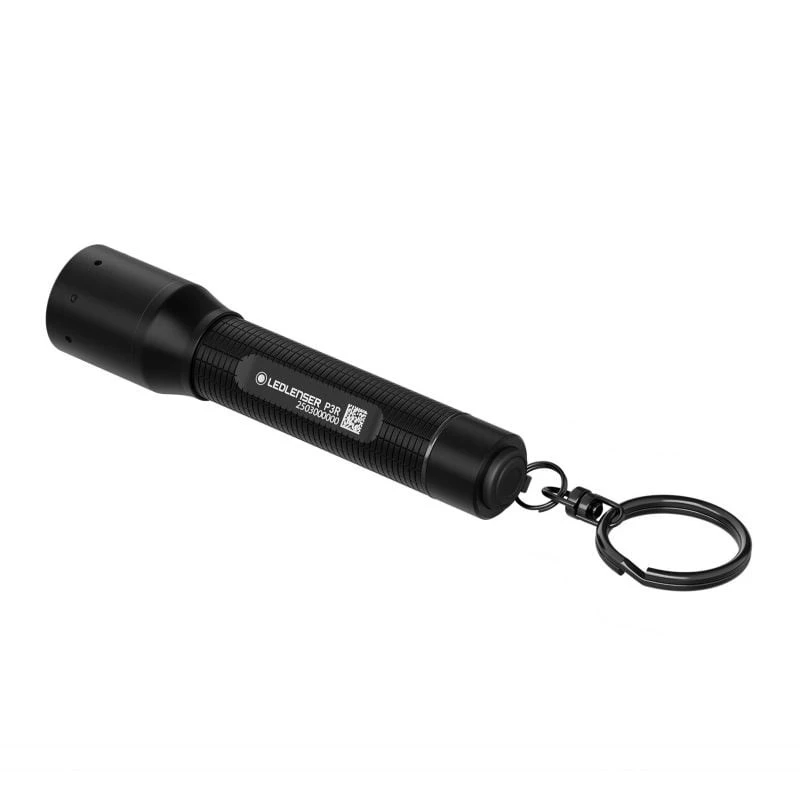 Ledlenser P3R musta taskulamppu — ladattava kompakti LED-avainperävalaisin