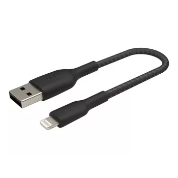 Kaapeli punottu USB-Lightning 15 cm musta