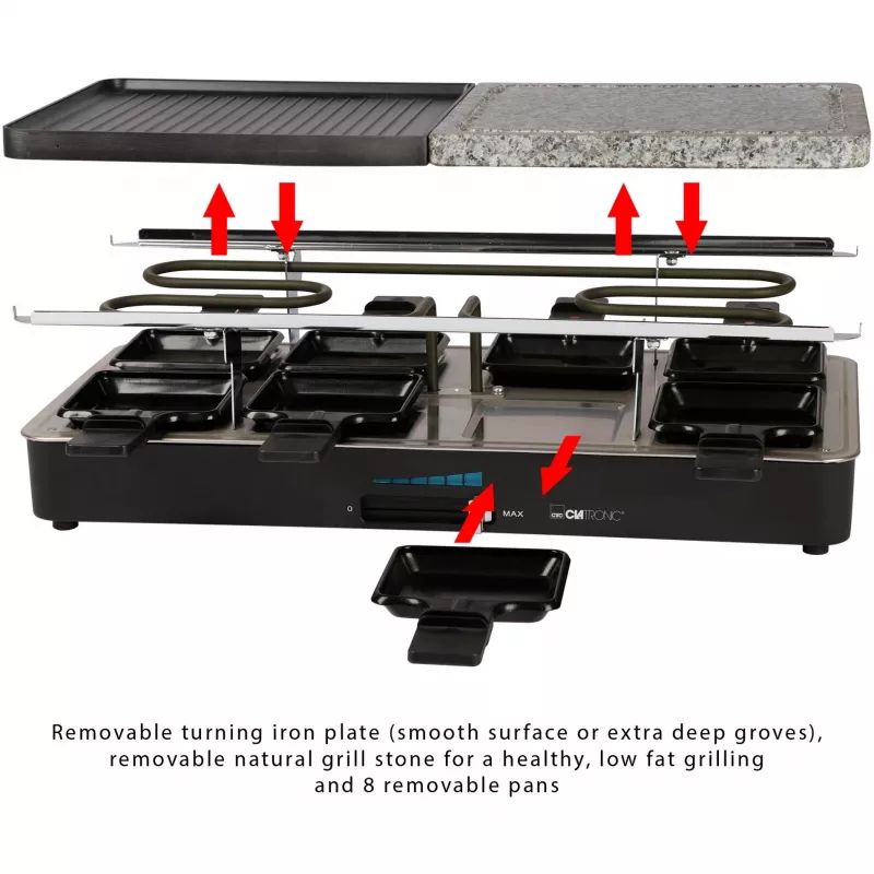 Clatronic 5,10 cm (2) 1 raclette-grilli RG 3518 (261706)