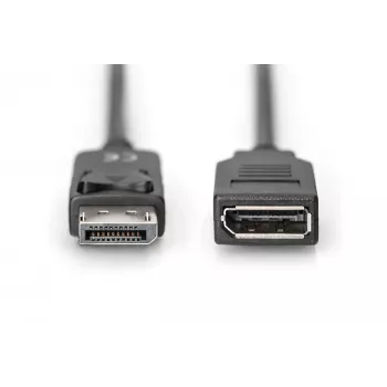 Digitus ASSMANN - DisplayPort-jatkokaapeli - DisplayPort (M) - DisplayPort (W) - 2 m (DisplayPort 1.2) - valettu - musta (AK-340200-020-S)