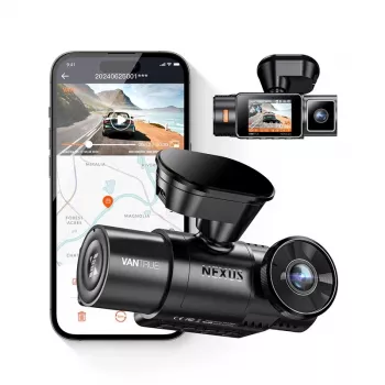 Auton kojelautakamera VANTRUE N2X LTE – 2,7K Ultra HD, SONY STARVIS 2 IMX675 pää, 158° F/1,8, 2-kanava, GPS, Wi‑Fi, IPS 2 tuuman näyttö