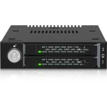 ICY DOCK - ToughArmor - MB834MK-B V2 - 2x M.2 NVMe - 1x 3,5 tuuman paikka vaihtokehys metalliavainlukko SlimSAS 4i musta