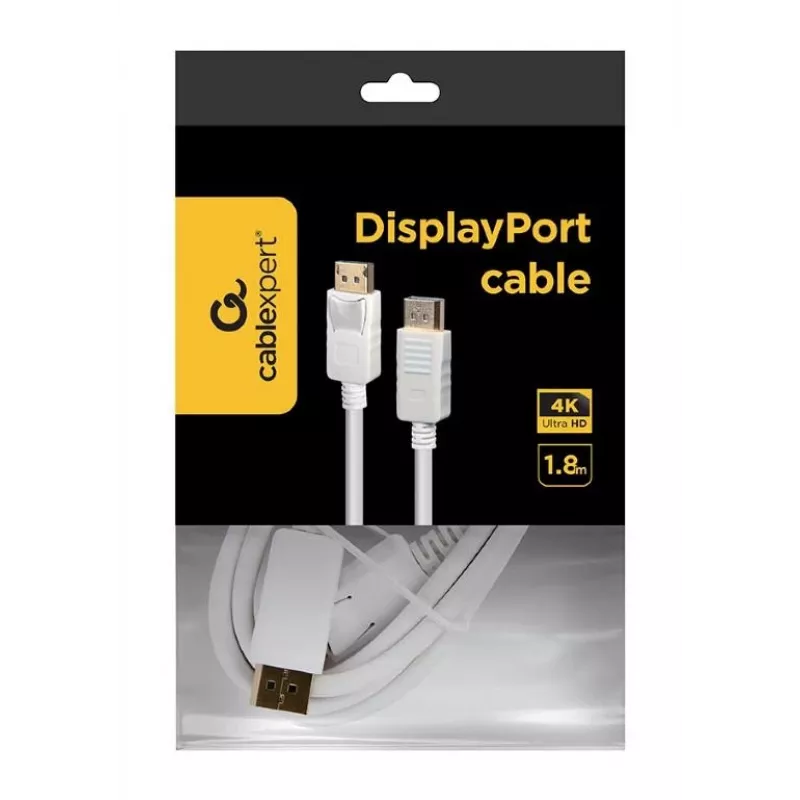 DisplayPort-kaapeli Gembird CC-DP2-6-W – DisplayPort - DisplayPort, 1,8 m, valkoinen