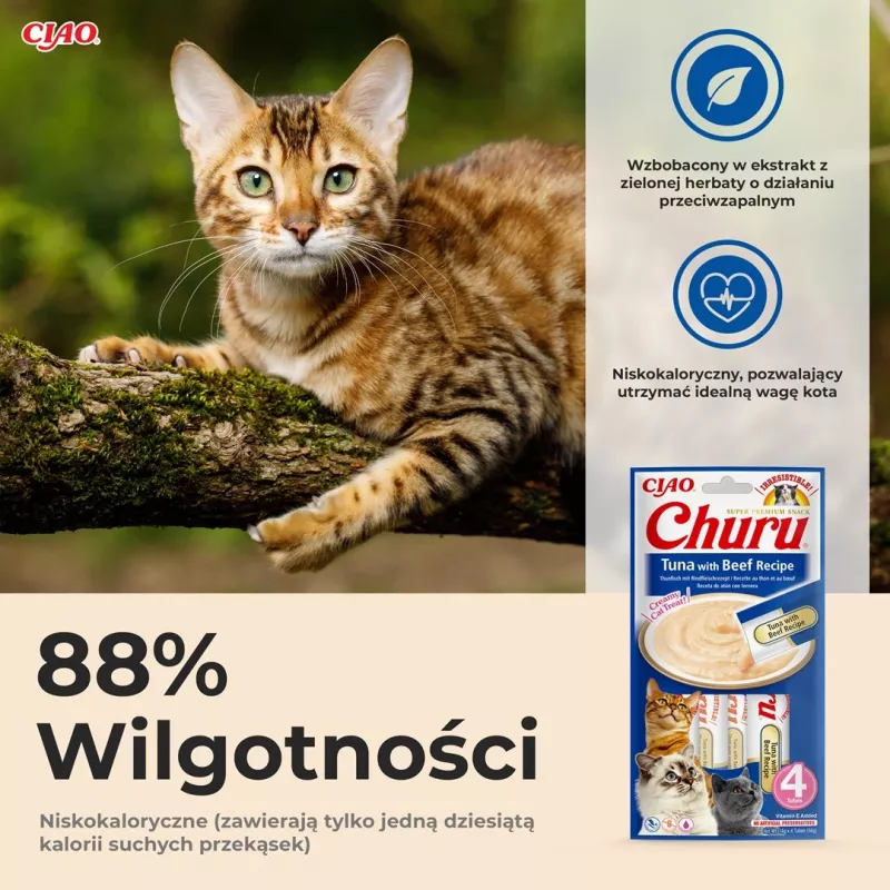 INABA Churu tonnikala ja naudanliha resepti - kissanherkut - 4x14 g