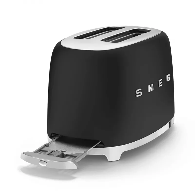 Leivänpaahdin Smeg 50's Style TSF01BLMEU 2 viipaletta musta ruostumaton teräs