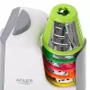 Adler AD 4815 vihannesleikkuri, 150 W, 5 suutinta, ABS-kotelo, valkoinen/harmaa