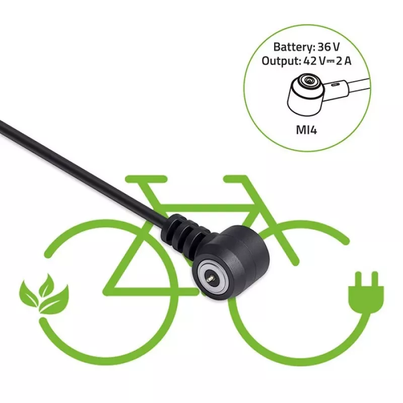 Laturi QOLTEC Mi4 Magnetic TIP sähköpyörään 36V/42V 2A