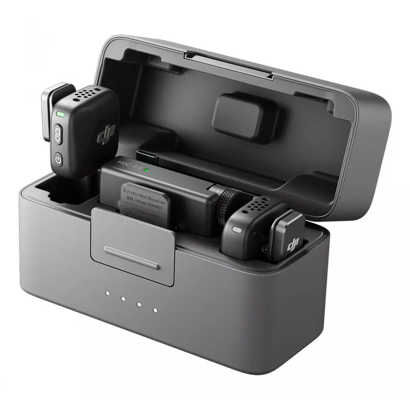 DJI Mic Mini (2 TX + 1 RX + latauskotelo) langaton mikrofonisarja - tummanharmaa