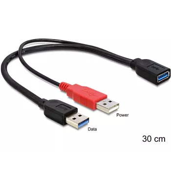 DeLOCK 83176 USB-kaapeli USB 3.2 Gen 1 0,3 m USB A – 2 x USB A