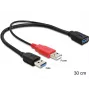 DeLOCK 83176 USB-kaapeli USB 3.2 Gen 1 0,3 m USB A – 2 x USB A