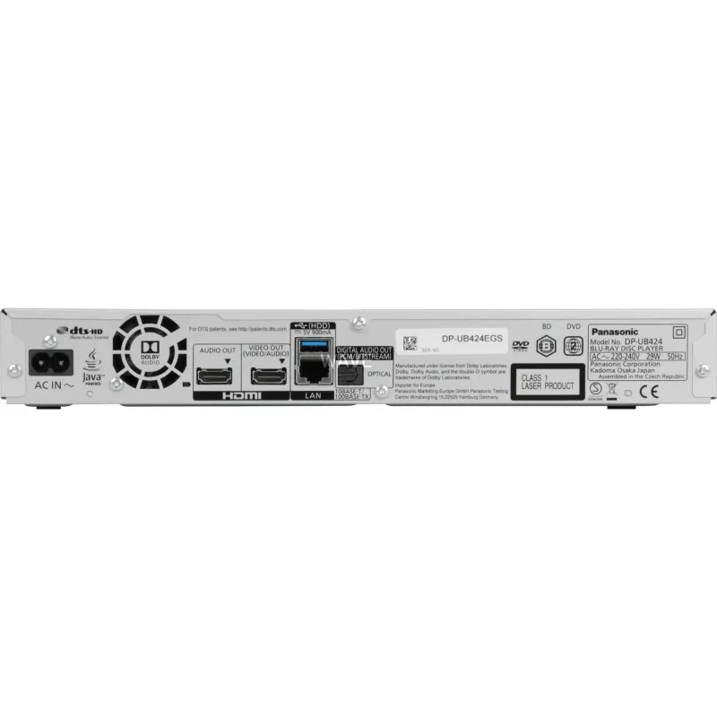 Blu-ray-soitin Panasonic DP-UB424 4K Ultra HD 3D hopea