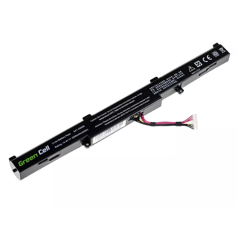 Green Cell AS77 akku ASUS A41-X550E:lle (X550, F550, K550, R510), Li-Ion 14,4 V 2200 mAh, 4 kennoa, musta
