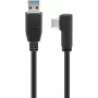 Goobay USB-C™ USB A 3.0 -kaapeli 90°, musta, 2 m - USB 3.0 -pistoke (Type-A) > USB-C™-pistoke (66503)