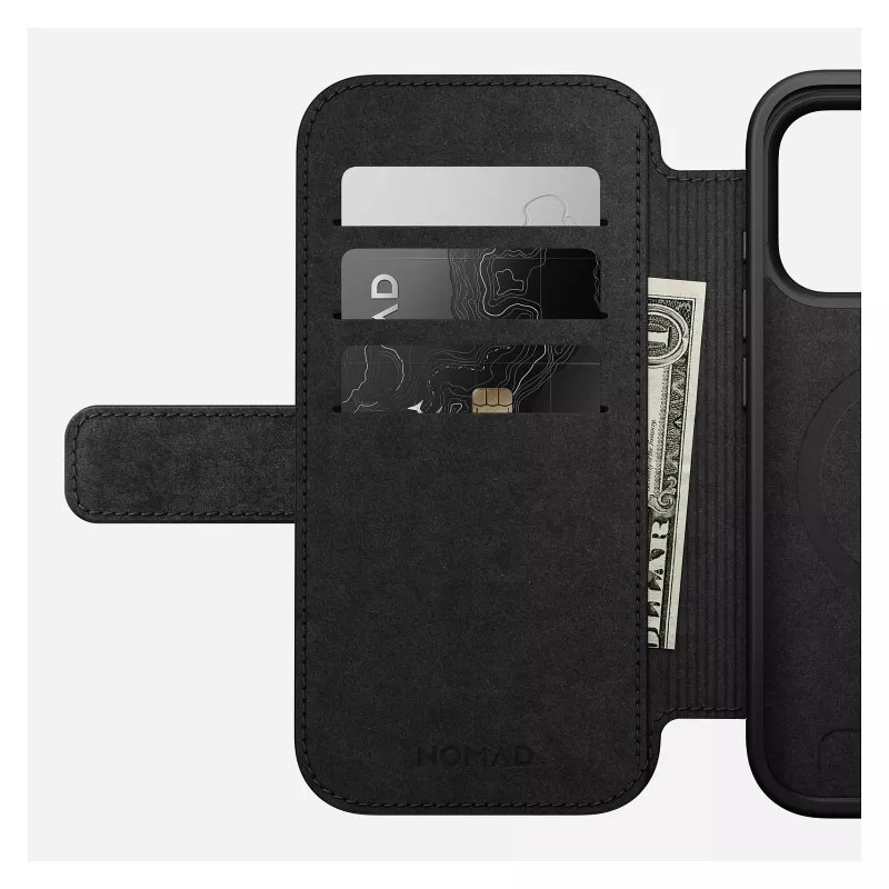 Nomad Modern Leather Folio nahkainen puhelinkotelo iPhone 17 Pro, 16 cm (6,3