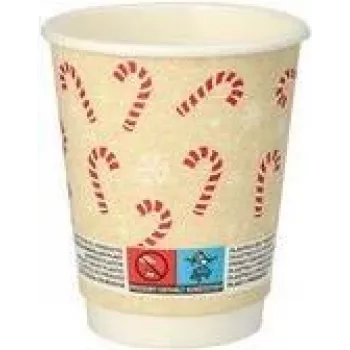 PAPSTAR 20 kertakäyttöistä juomamukia Candy Canes 0,2 ml (89695)